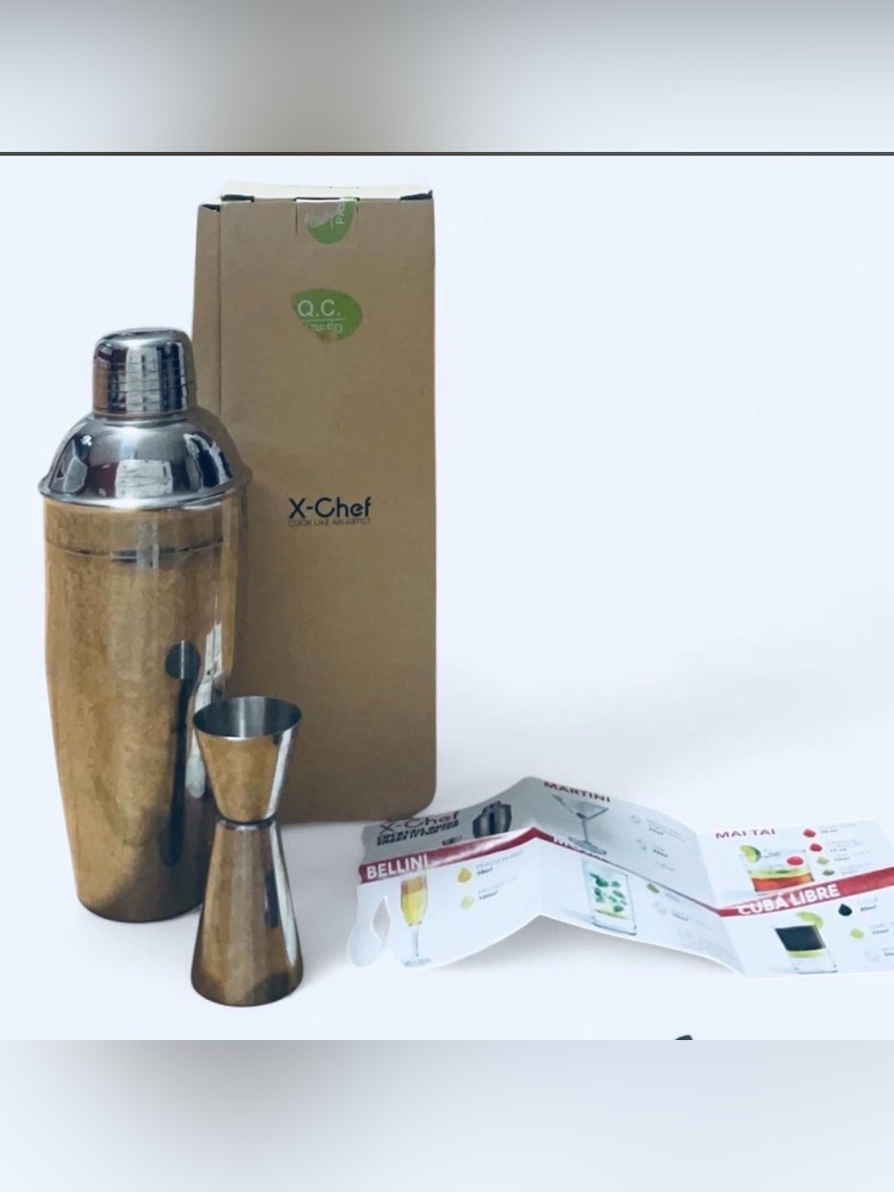Stainless Steel Cocktail Shaker Set in Silver